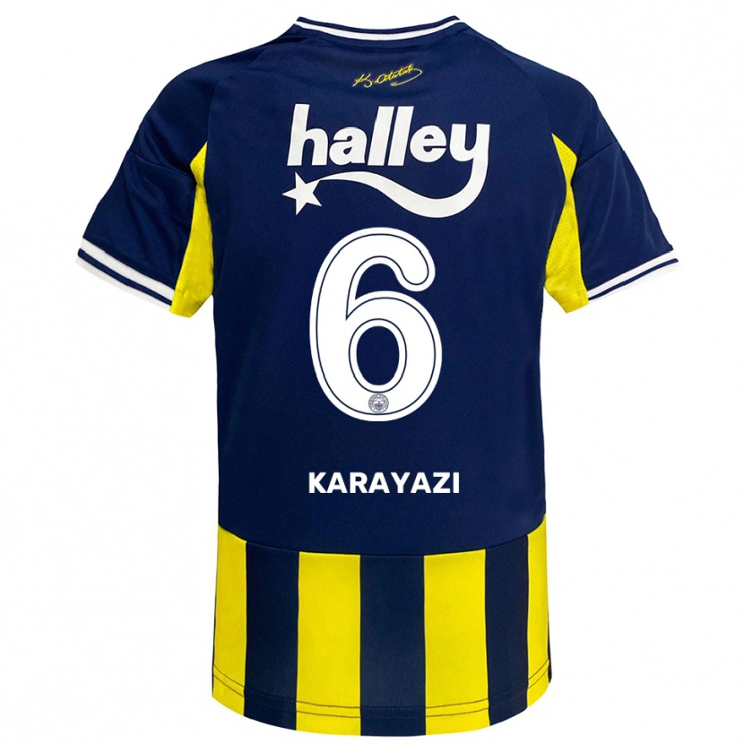 Danxen Kvinder Efekan Karayazi #6 Gul Mørkeblå Hvid Hjemmebane Spillertrøjer 2025/26 Trøje T-Shirt