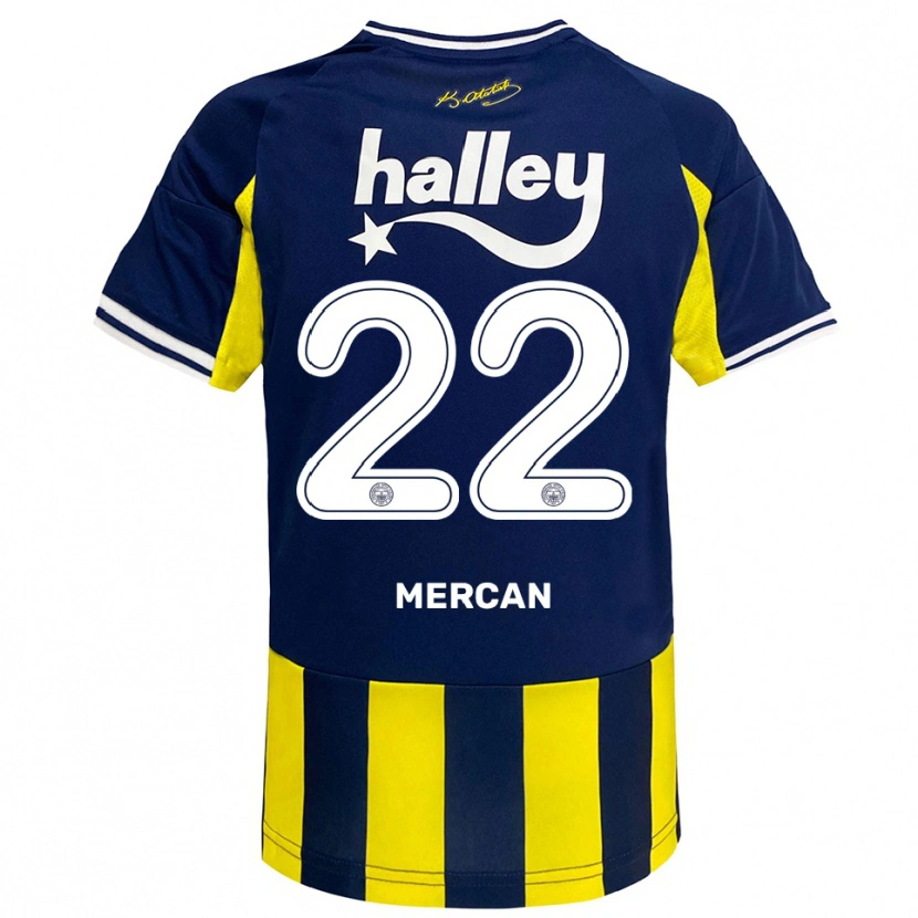 Danxen Kvinder Levent Mercan #22 Gul Mørkeblå Hvid Hjemmebane Spillertrøjer 2025/26 Trøje T-Shirt