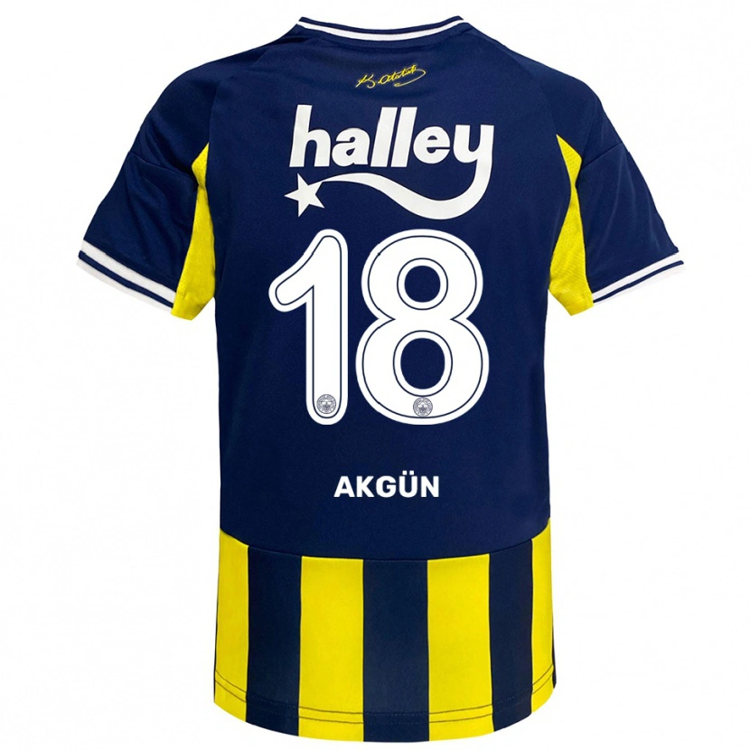 Danxen Kvinder Arda Akgün #18 Gul Mørkeblå Hvid Hjemmebane Spillertrøjer 2025/26 Trøje T-Shirt