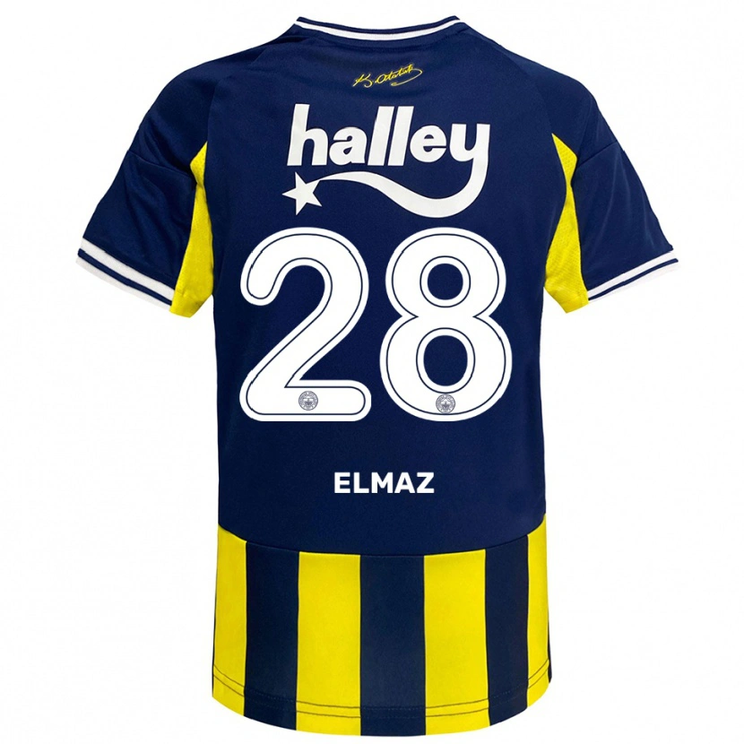 Danxen Kvinder Bartuğ Elmaz #28 Gul Mørkeblå Hvid Hjemmebane Spillertrøjer 2025/26 Trøje T-Shirt