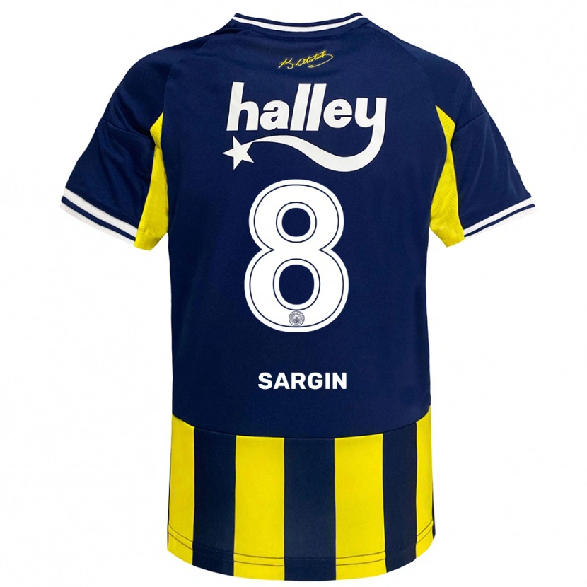 Danxen Kvinder Samet Sargın #8 Gul Mørkeblå Hvid Hjemmebane Spillertrøjer 2025/26 Trøje T-Shirt