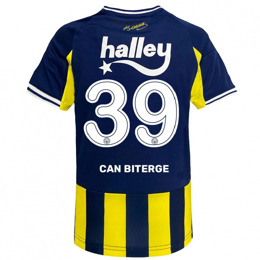 Danxen Kvinder Engin Can Biterge #39 Gul Mørkeblå Hvid Hjemmebane Spillertrøjer 2025/26 Trøje T-Shirt