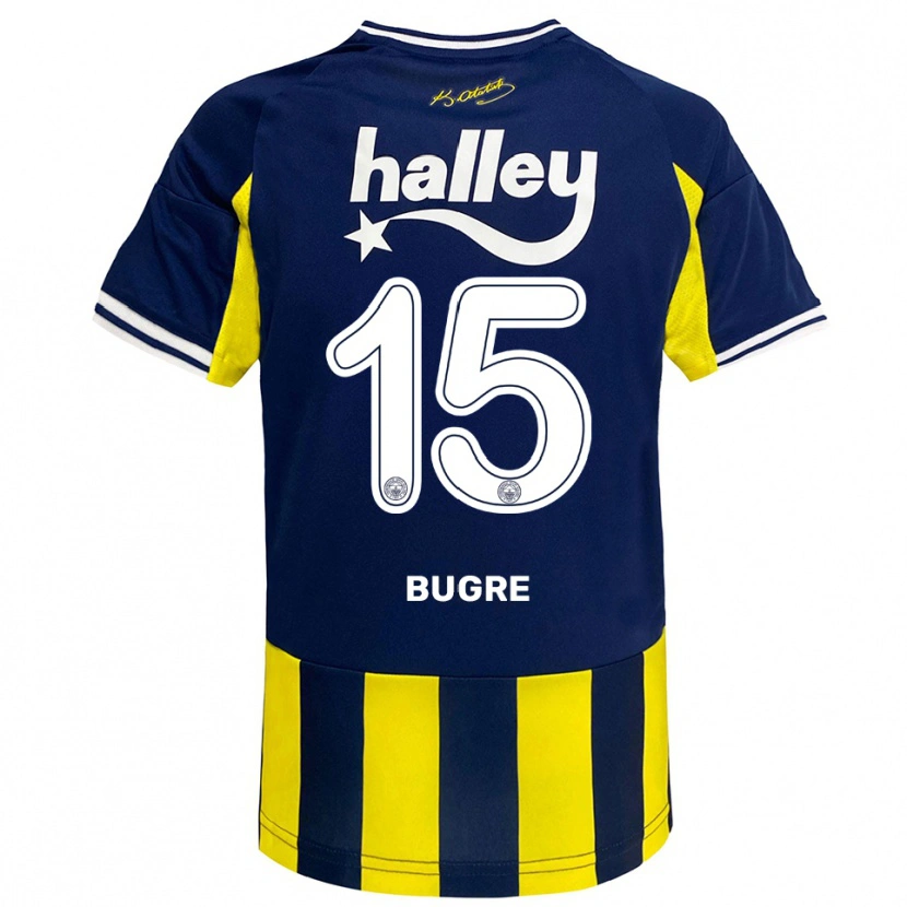 Danxen Kvinder Azumah Bugre #15 Gul Mørkeblå Hvid Hjemmebane Spillertrøjer 2025/26 Trøje T-Shirt