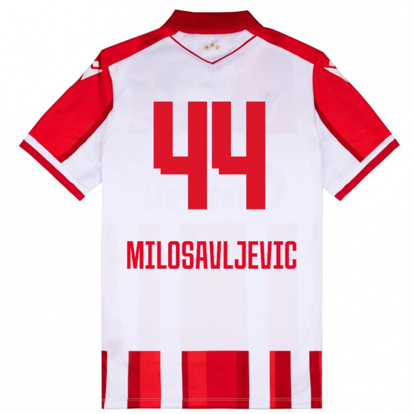 Danxen Kvinder Veljko Milosavljevic #44 Rød Hvid Hjemmebane Spillertrøjer 2025/26 Trøje T-Shirt