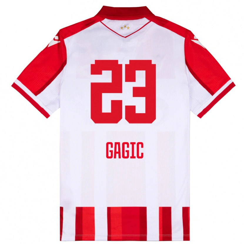 Danxen Kvinder Matija Gagic #23 Rød Hvid Hjemmebane Spillertrøjer 2025/26 Trøje T-Shirt