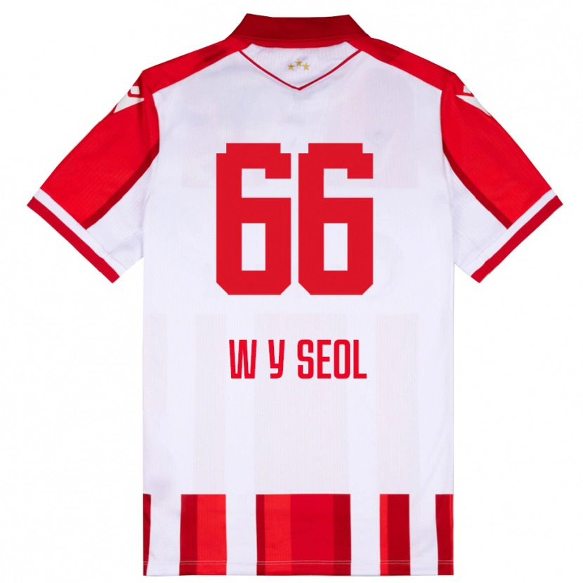 Danxen Kvinder Young-Woo Seol #66 Rød Hvid Hjemmebane Spillertrøjer 2025/26 Trøje T-Shirt