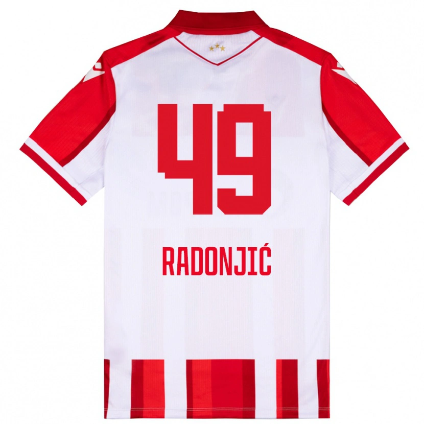 Danxen Kvinder Nemanja Radonjić #49 Rød Hvid Hjemmebane Spillertrøjer 2025/26 Trøje T-Shirt