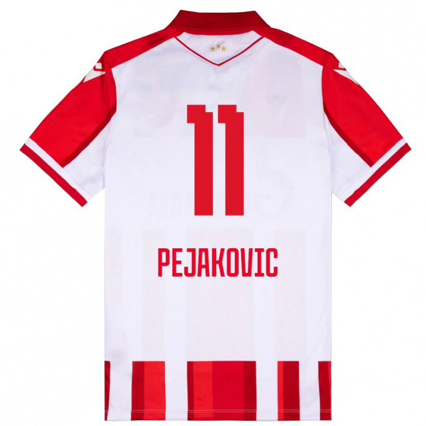 Danxen Kvinder Andrija Pejakovic #11 Rød Hvid Hjemmebane Spillertrøjer 2025/26 Trøje T-Shirt