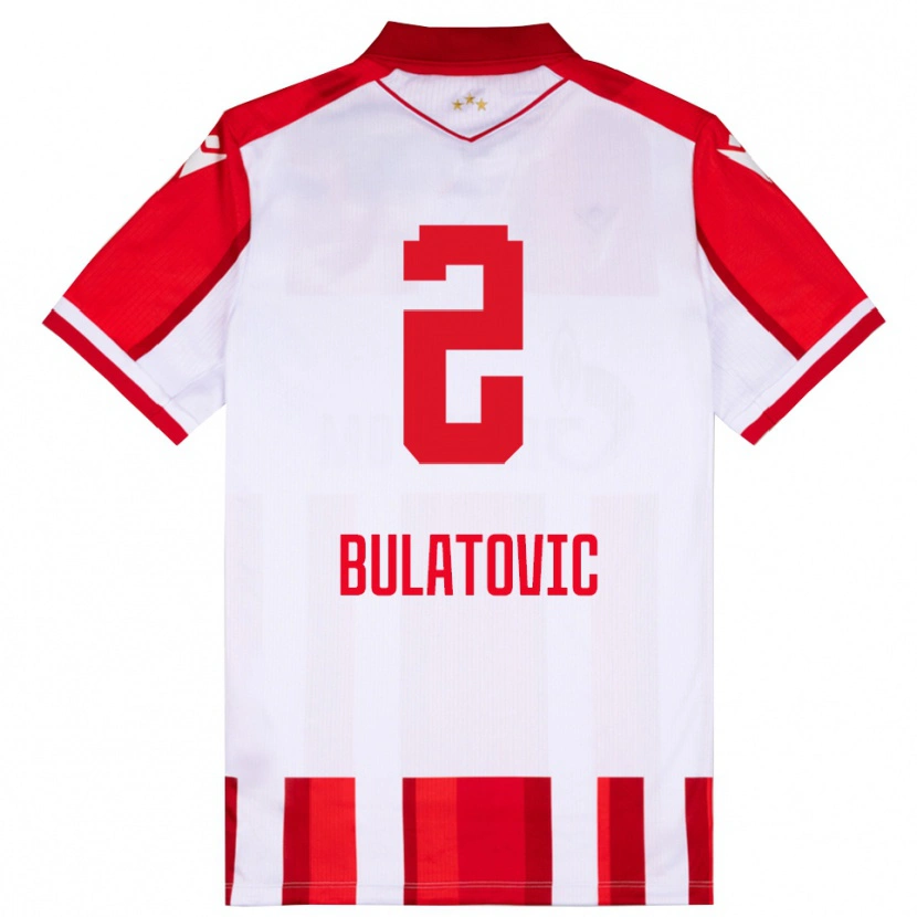 Danxen Kvinder Danilo Bulatovic #2 Rød Hvid Hjemmebane Spillertrøjer 2025/26 Trøje T-Shirt