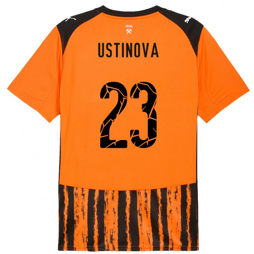 Danxen Kvinder Liudmyla Ustinova #23 Orange Sort Hjemmebane Spillertrøjer 2025/26 Trøje T-Shirt
