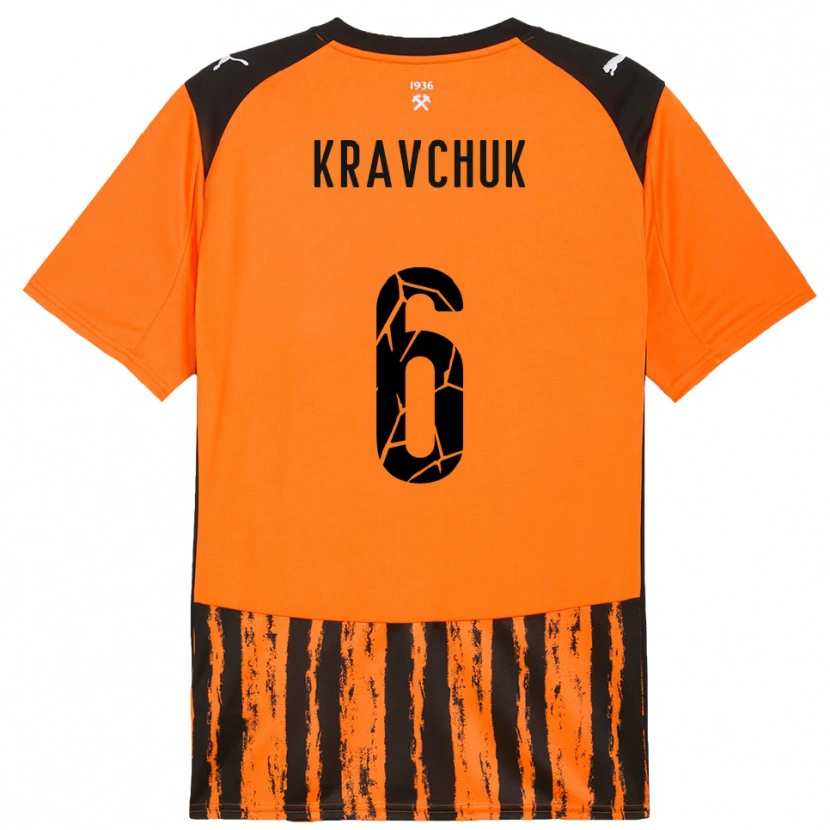 Danxen Kvinder Diana Kravchuk #6 Orange Sort Hjemmebane Spillertrøjer 2025/26 Trøje T-Shirt