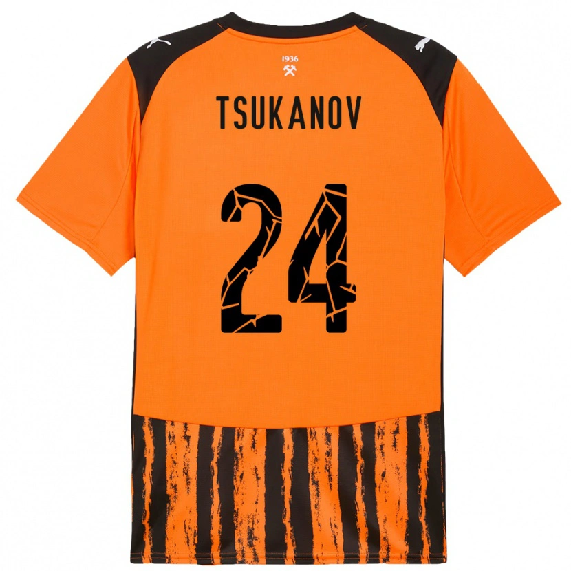 Danxen Kvinder Viktor Tsukanov #24 Orange Sort Hjemmebane Spillertrøjer 2025/26 Trøje T-Shirt