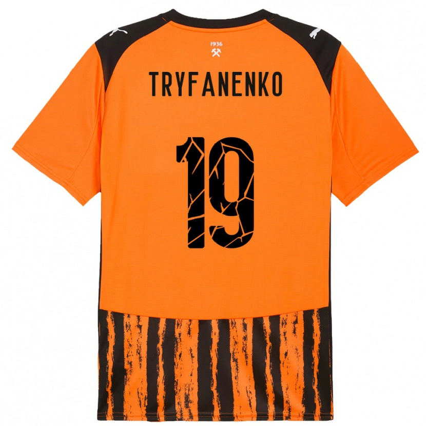 Danxen Kvinder Bogdan Tryfanenko #19 Orange Sort Hjemmebane Spillertrøjer 2025/26 Trøje T-Shirt
