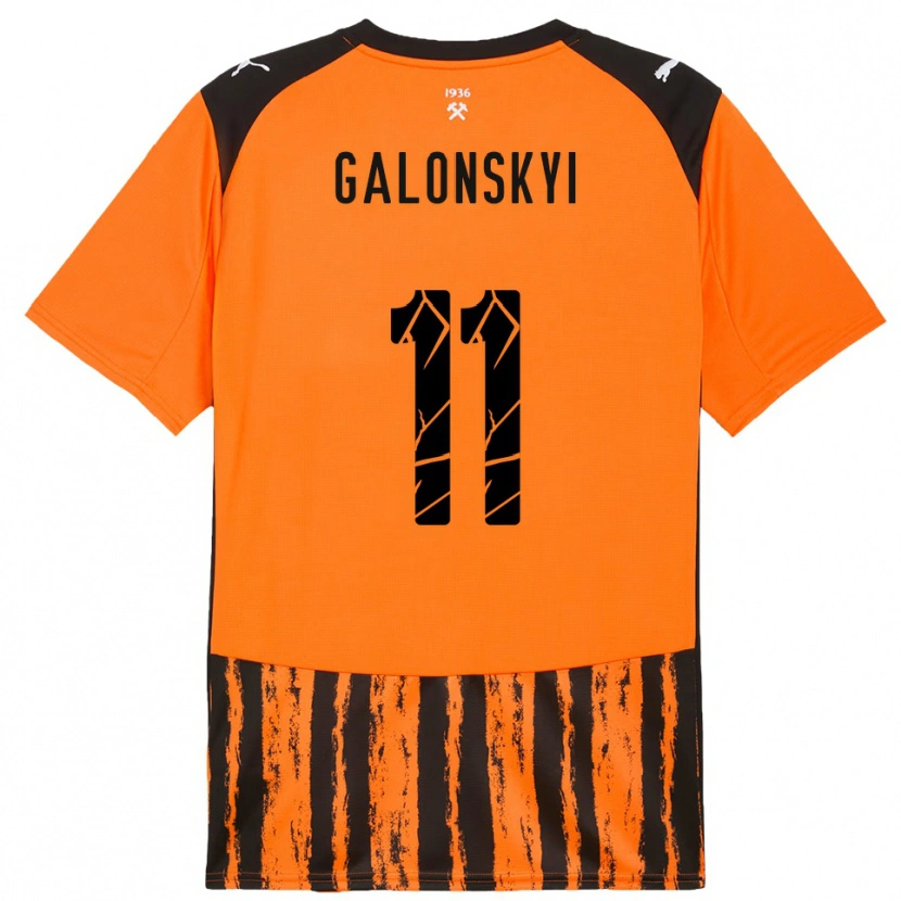 Danxen Kvinder Valentyn Galonskyi #11 Orange Sort Hjemmebane Spillertrøjer 2025/26 Trøje T-Shirt