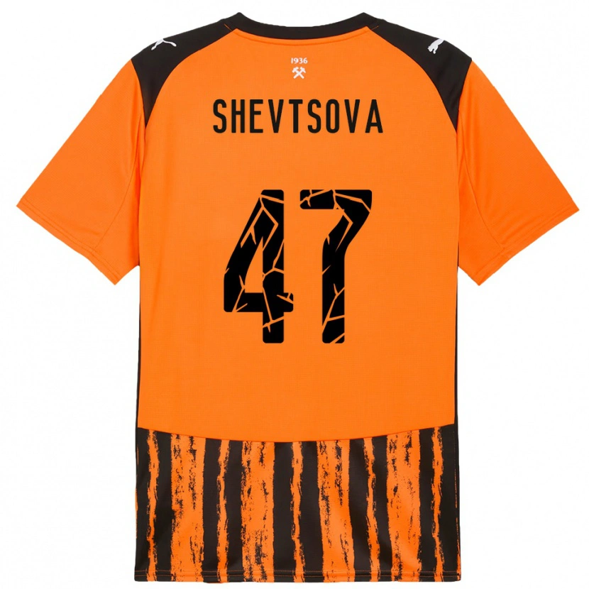 Danxen Kvinder Viktoriia Shevtsova #47 Orange Sort Hjemmebane Spillertrøjer 2025/26 Trøje T-Shirt