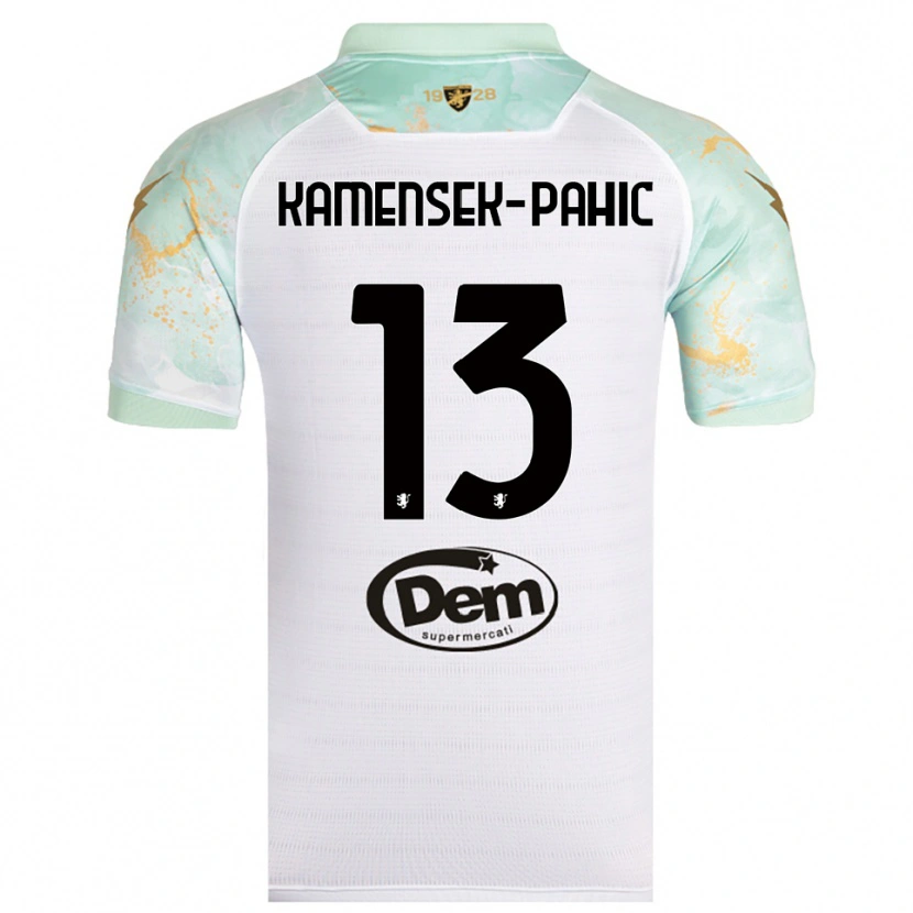 Danxen Kvinder Matjaz Kamensek-Pahic #13 Hvid Sort Udebane Spillertrøjer 2025/26 Trøje T-Shirt