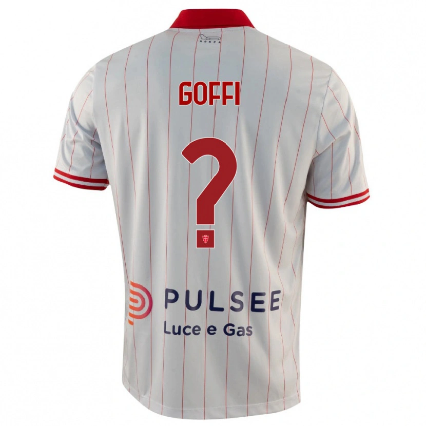 Danxen Kvinder Tommaso Goffi #0 Hvid Rød Blå Udebane Spillertrøjer 2025/26 Trøje T-Shirt