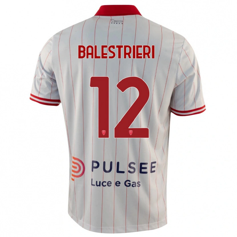 Danxen Kvinder Alessandro Balestrieri #12 Hvid Rød Blå Udebane Spillertrøjer 2025/26 Trøje T-Shirt