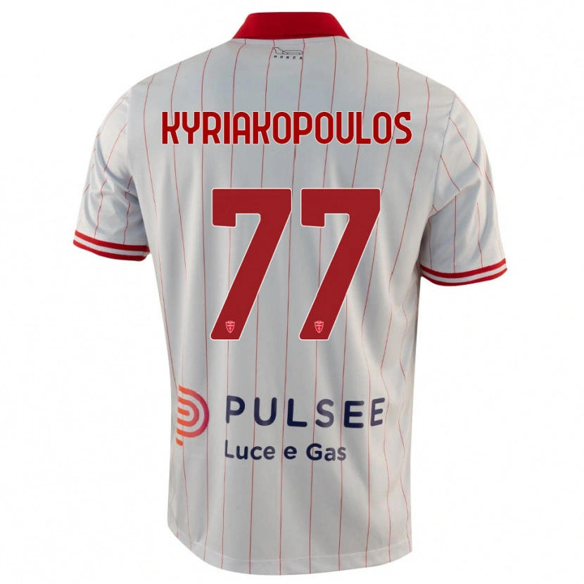 Danxen Kvinder Georgios Kyriakopoulos #77 Hvid Rød Blå Udebane Spillertrøjer 2025/26 Trøje T-Shirt