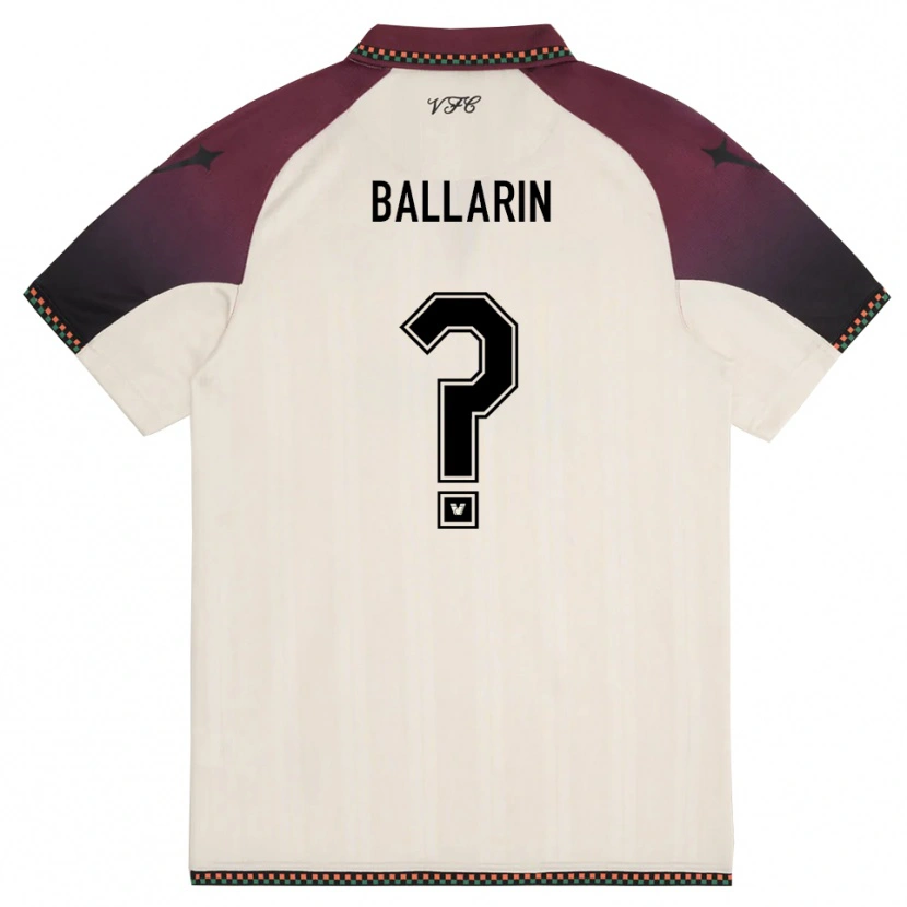 Danxen Kvinder Francesco Ballarin #0 Creme Bourgogne Udebane Spillertrøjer 2025/26 Trøje T-Shirt