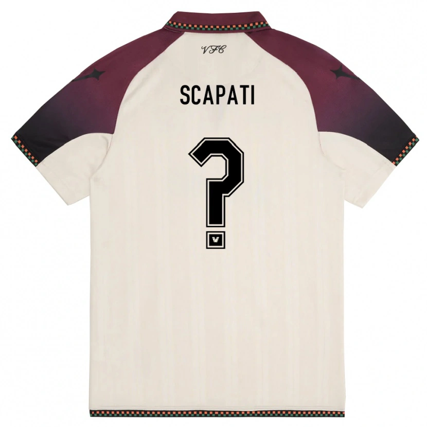 Danxen Kvinder Christian Scapati #0 Creme Bourgogne Udebane Spillertrøjer 2025/26 Trøje T-Shirt