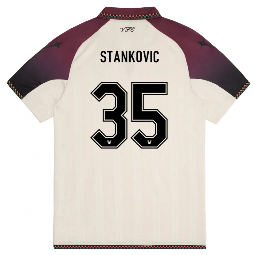 Danxen Kvinder Filip Stanković #35 Creme Bourgogne Udebane Spillertrøjer 2025/26 Trøje T-Shirt