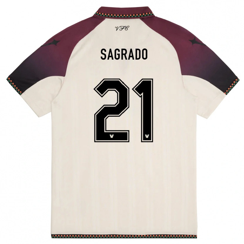 Danxen Kvinder Richie Sagrado #21 Creme Bourgogne Udebane Spillertrøjer 2025/26 Trøje T-Shirt