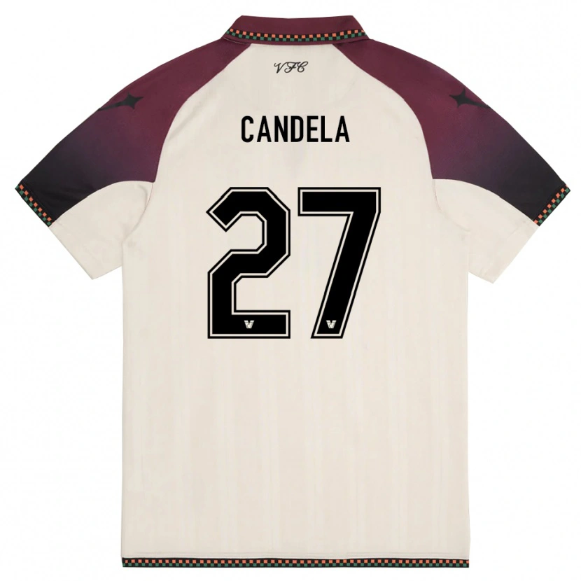 Danxen Kvinder Antonio Candela #27 Creme Bourgogne Udebane Spillertrøjer 2025/26 Trøje T-Shirt