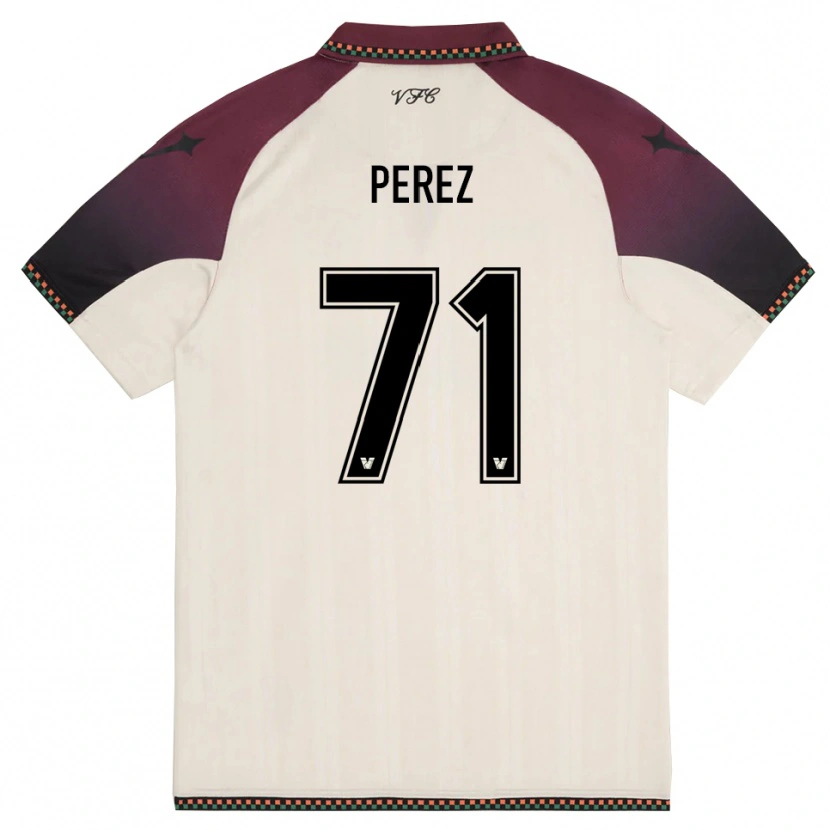 Danxen Kvinder Kike Pérez #71 Creme Bourgogne Udebane Spillertrøjer 2025/26 Trøje T-Shirt
