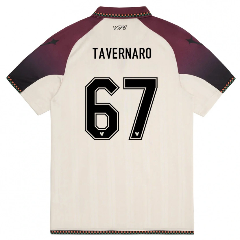 Danxen Kvinder Federico Tavernaro #67 Creme Bourgogne Udebane Spillertrøjer 2025/26 Trøje T-Shirt