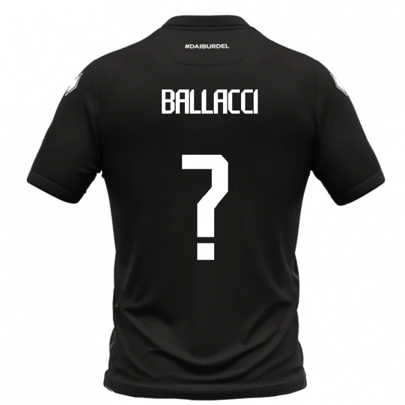 Danxen Kvinder Edoardo Ballacci #0 Sort Hvid Udebane Spillertrøjer 2025/26 Trøje T-Shirt