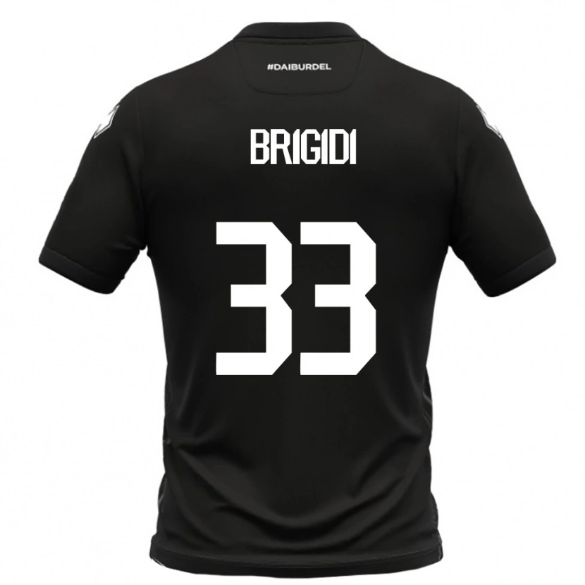 Danxen Kvinder Massimo Brigidi #33 Sort Hvid Udebane Spillertrøjer 2025/26 Trøje T-Shirt