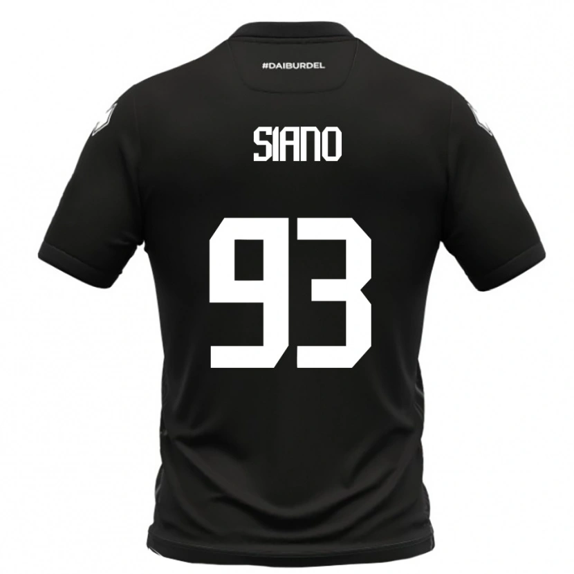 Danxen Kvinder Alessandro Siano #93 Sort Hvid Udebane Spillertrøjer 2025/26 Trøje T-Shirt