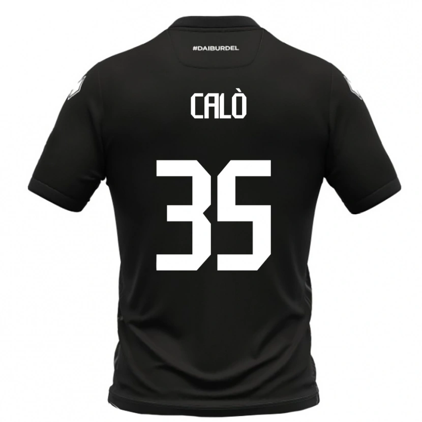 Danxen Kvinder Giacomo Calò #35 Sort Hvid Udebane Spillertrøjer 2025/26 Trøje T-Shirt