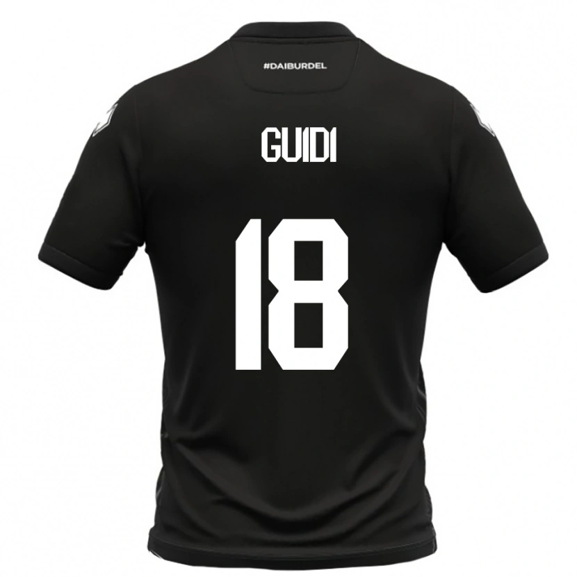 Danxen Kvinder Matteo Guidi #18 Sort Hvid Udebane Spillertrøjer 2025/26 Trøje T-Shirt