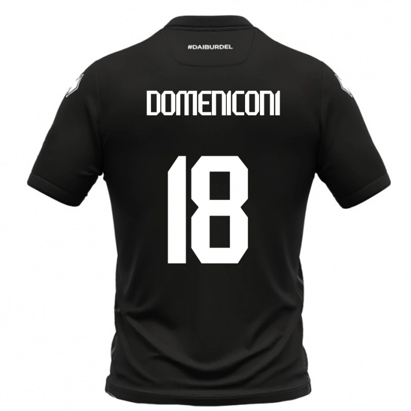 Danxen Kvinder Riccardo Domeniconi #18 Sort Hvid Udebane Spillertrøjer 2025/26 Trøje T-Shirt