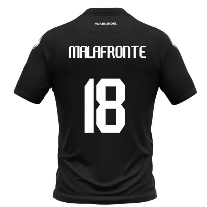 Danxen Kvinder Giovanni Malafronte #18 Sort Hvid Udebane Spillertrøjer 2025/26 Trøje T-Shirt