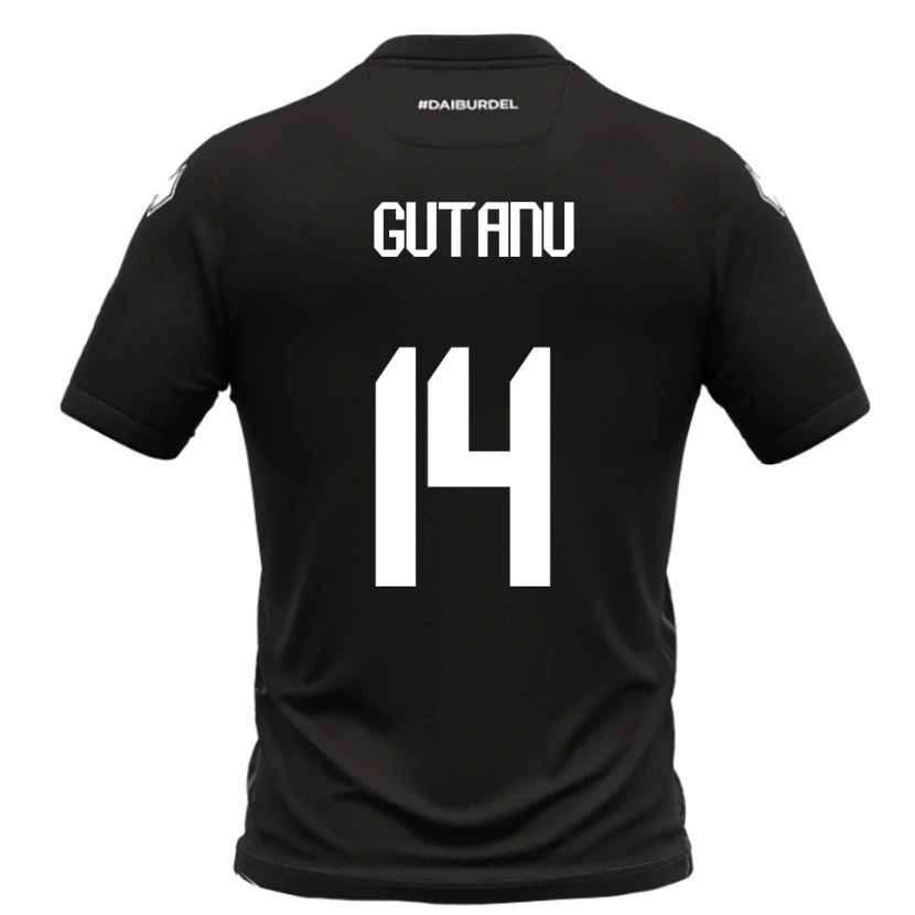Danxen Kvinder Victor Gutanu #14 Sort Hvid Udebane Spillertrøjer 2025/26 Trøje T-Shirt