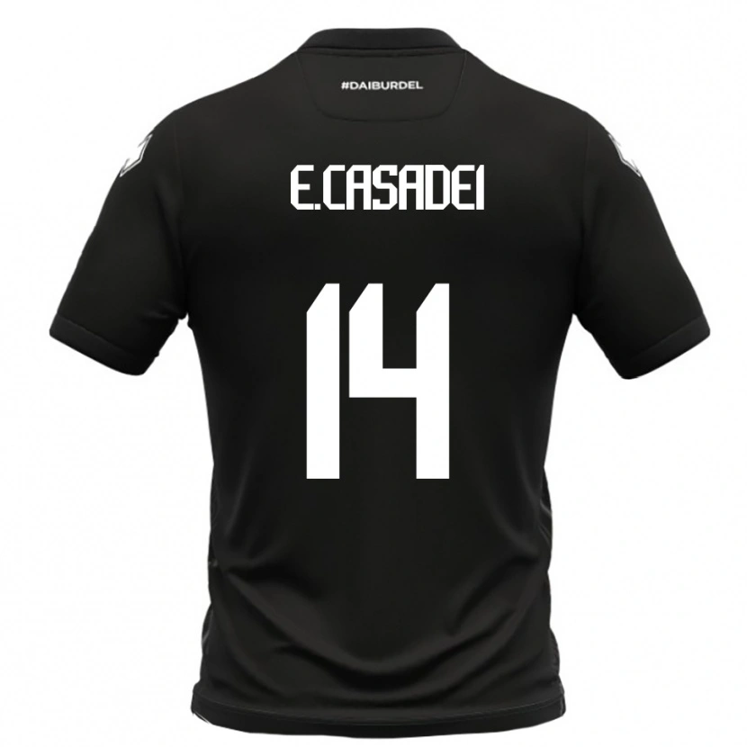 Danxen Kvinder Enea Casadei #14 Sort Hvid Udebane Spillertrøjer 2025/26 Trøje T-Shirt