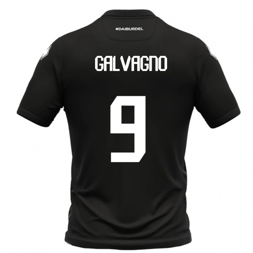 Danxen Kvinder Filippo Galvagno #9 Sort Hvid Udebane Spillertrøjer 2025/26 Trøje T-Shirt