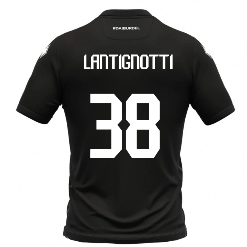 Danxen Kvinder Andrea Lantignotti #38 Sort Hvid Udebane Spillertrøjer 2025/26 Trøje T-Shirt