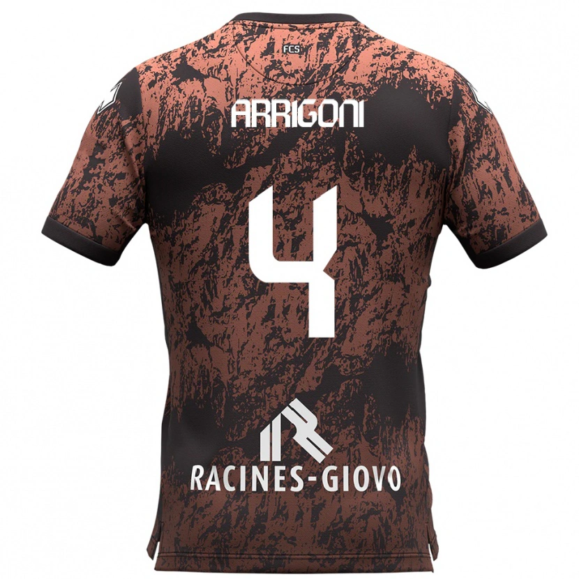 Danxen Kvinder Tommaso Arrigoni #4 Brun Sort Udebane Spillertrøjer 2025/26 Trøje T-Shirt