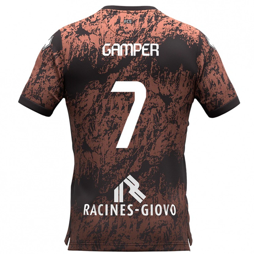 Danxen Kvinder Hannes Gamper #7 Brun Sort Udebane Spillertrøjer 2025/26 Trøje T-Shirt