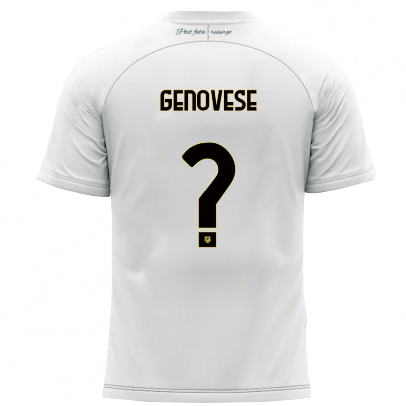Danxen Kvinder Mattia Genovese #0 Hvid Gul Udebane Spillertrøjer 2025/26 Trøje T-Shirt