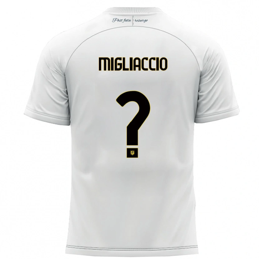 Danxen Kvinder Massimo Migliaccio #0 Hvid Gul Udebane Spillertrøjer 2025/26 Trøje T-Shirt