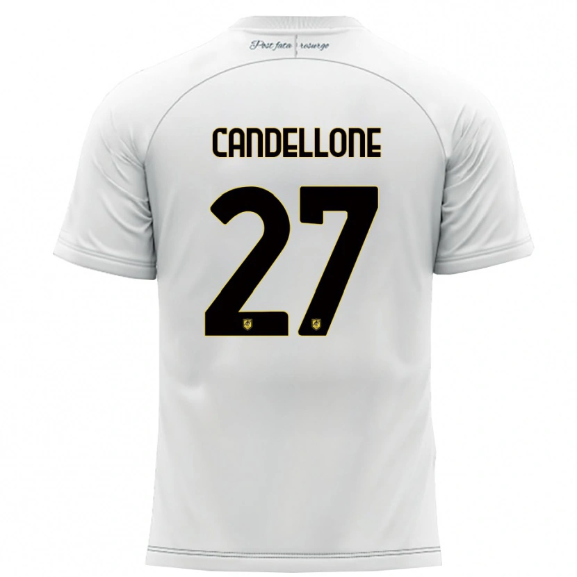 Danxen Kvinder Leonardo Candellone #27 Hvid Gul Udebane Spillertrøjer 2025/26 Trøje T-Shirt