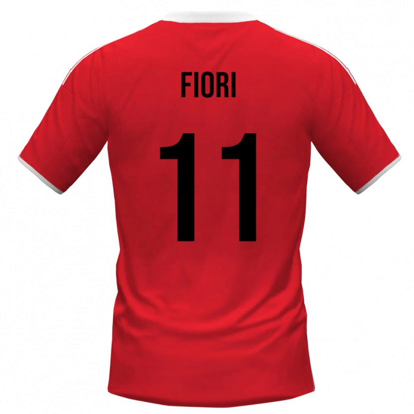 Danxen Kvinder Antonio Fiori #11 Rød Hvid Udebane Spillertrøjer 2025/26 Trøje T-Shirt