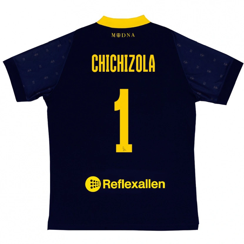 Danxen Kvinder Leandro Chichizola #1 Mørkeblå Gul Udebane Spillertrøjer 2025/26 Trøje T-Shirt