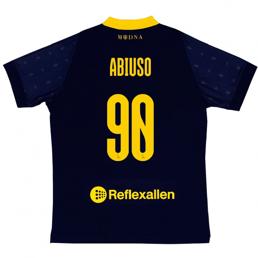 Danxen Kvinder Fabio Abiuso #90 Mørkeblå Gul Udebane Spillertrøjer 2025/26 Trøje T-Shirt