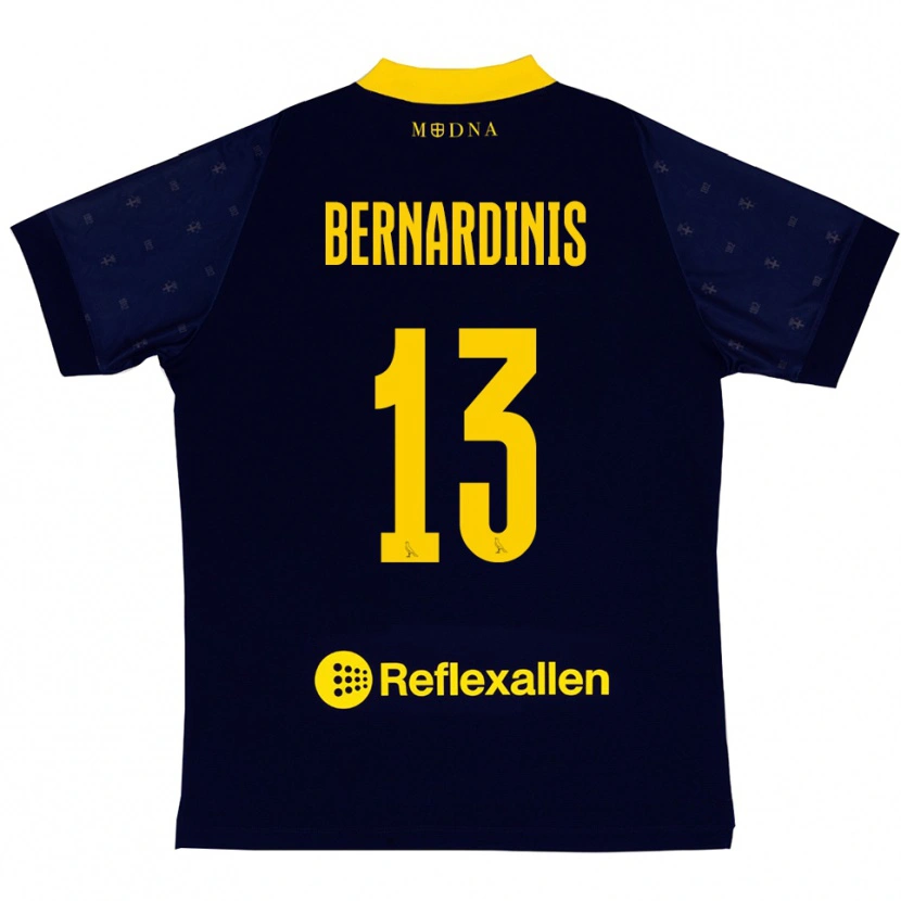 Danxen Kvinder Riccardo Bernardinis #13 Mørkeblå Gul Udebane Spillertrøjer 2025/26 Trøje T-Shirt
